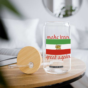 Make Iran Great Again Glass Can Vintage Lion and Sun Flag Patriotic Iranian Pride TS02 Print Your Wear