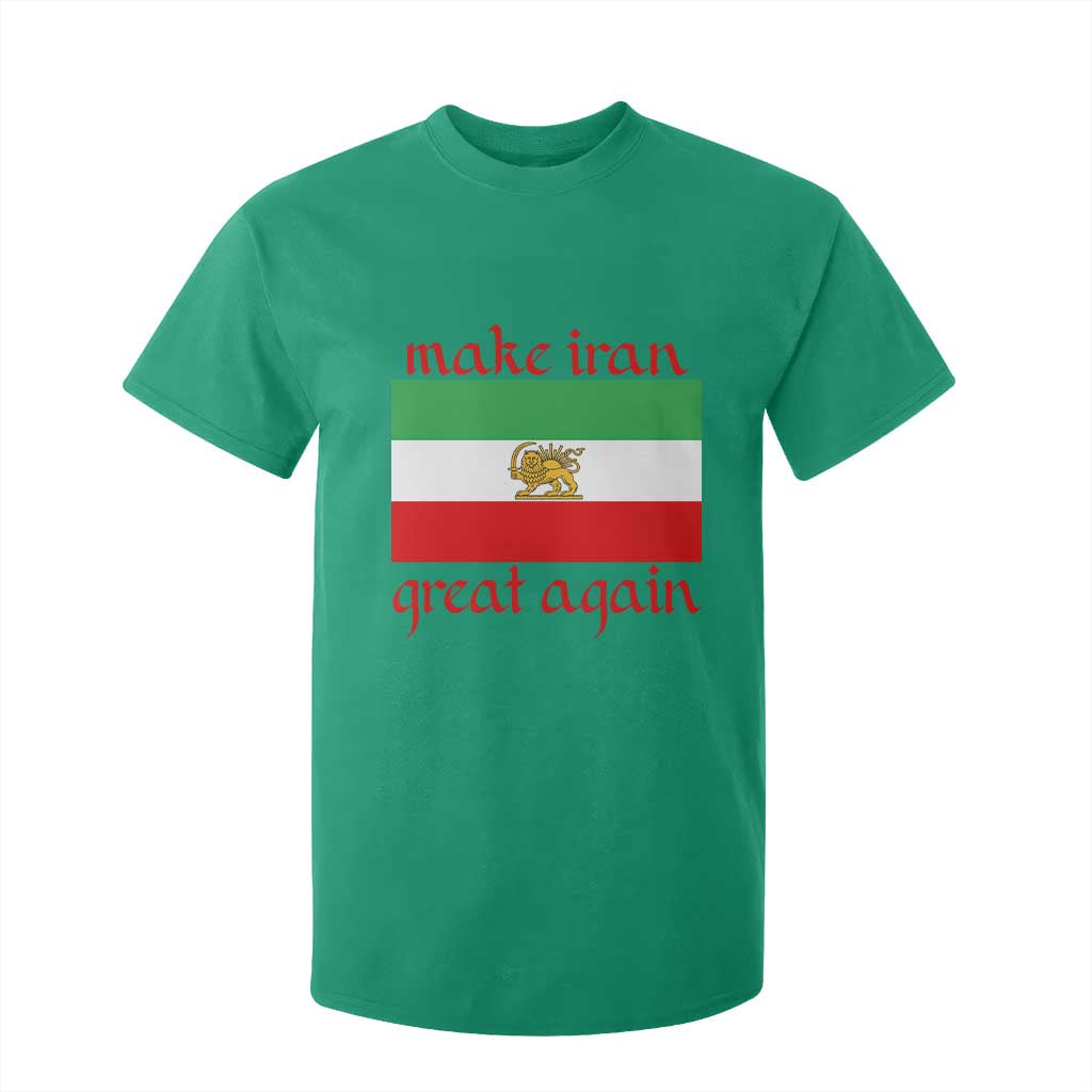 Make Iran Great Again T Shirt For Kid Vintage Lion and Sun Flag Patriotic Iranian Pride TS02 Irish Green Print Your Wear