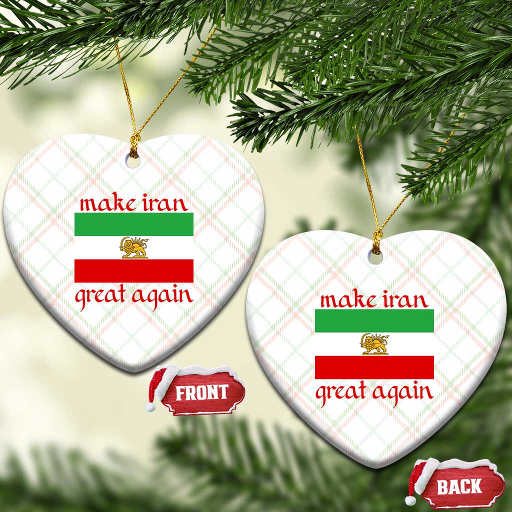 Make Iran Great Again Ceramic Ornament Vintage Lion and Sun Flag Patriotic Iranian Pride TS02 Print Your Wear