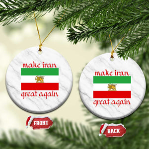 Make Iran Great Again Ceramic Ornament Vintage Lion and Sun Flag Patriotic Iranian Pride TS02 1pc White Marble Print Your Wear