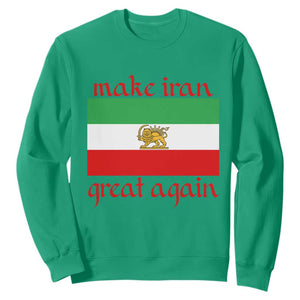 Make Iran Great Again Sweatshirt Vintage Lion and Sun Flag Patriotic Iranian Pride TS02 Irish Green Print Your Wear