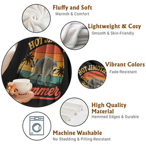 Hot Jimothy Summer Retro Sunset Beach Graphic Throw Blanket Funny Viral Seattle Raccoon Meme TS02 Print Your Wear