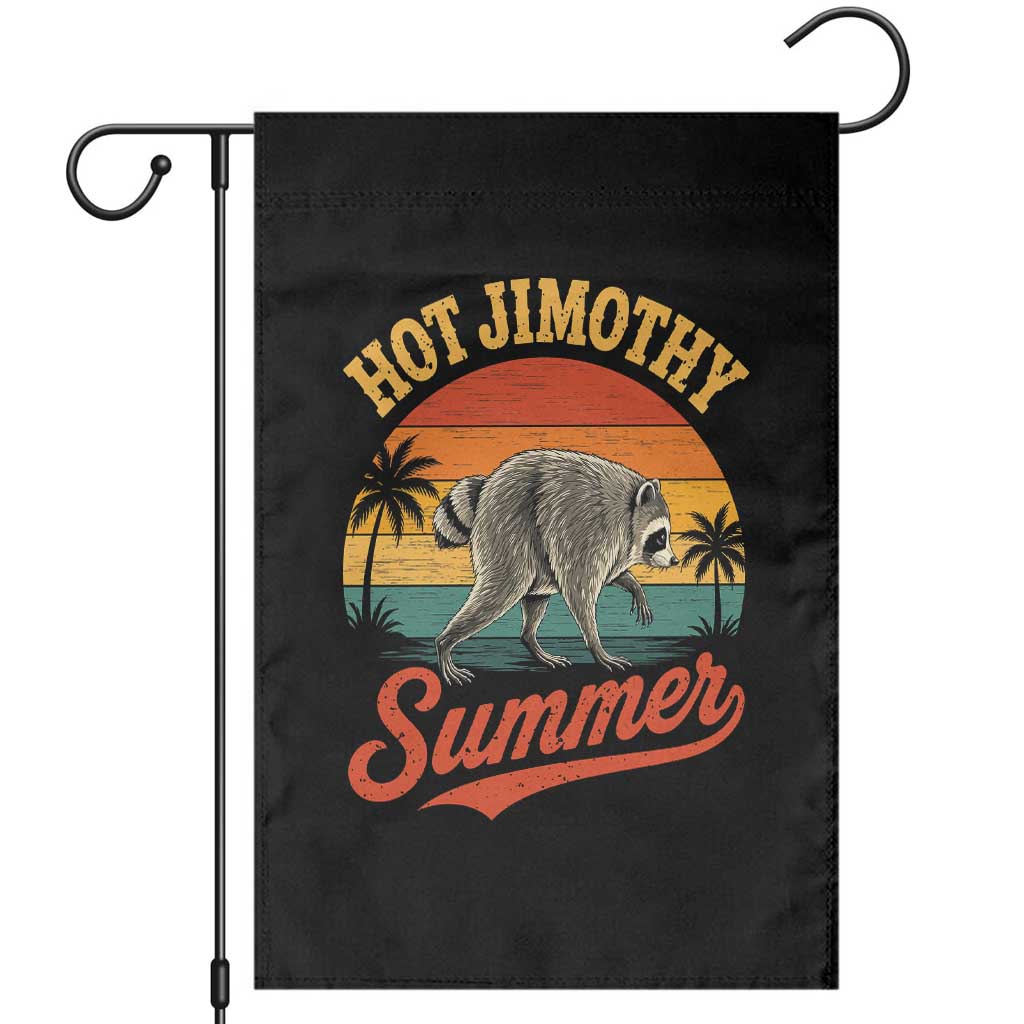 Hot Jimothy Summer Retro Sunset Beach Graphic Garden Flag Funny Viral Seattle Raccoon Meme TS02 Black Print Your Wear