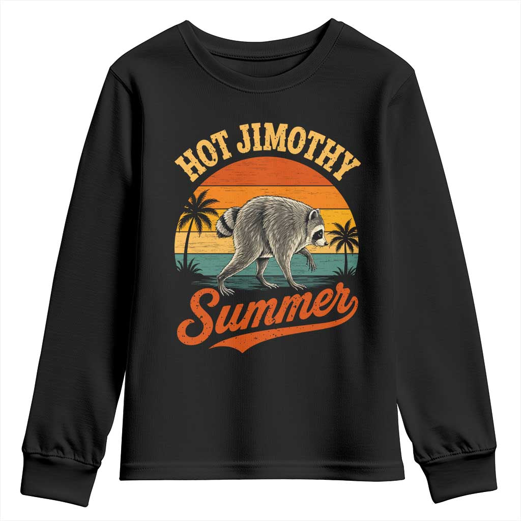 Hot Jimothy Summer Retro Sunset Beach Graphic Youth Sweatshirt Funny Viral Seattle Raccoon Meme TS02 Black Print Your Wear
