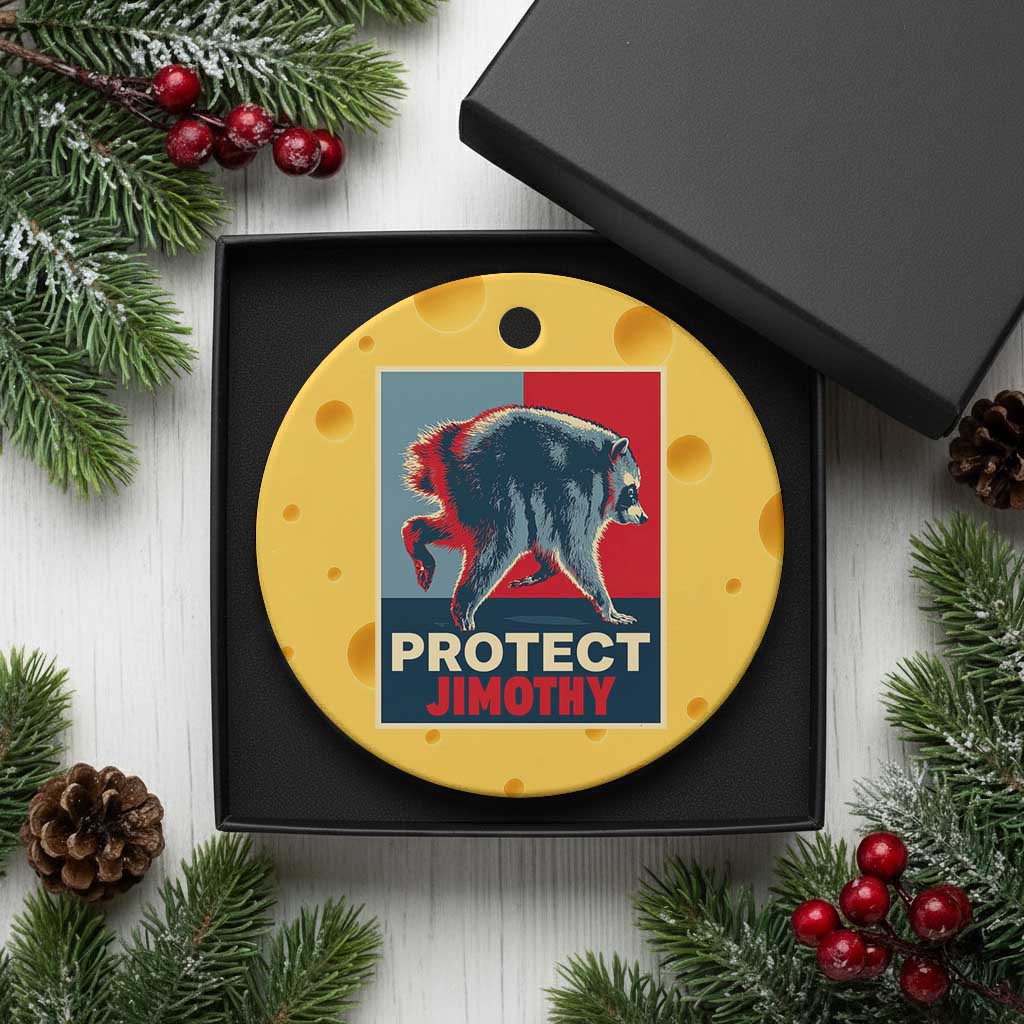 Protect Jimothy Seattle Raccoon Supporter Ceramic Ornament Hope Style Poster Parody Graphic TS02 1pc Yellow Cheese Print Your Wear