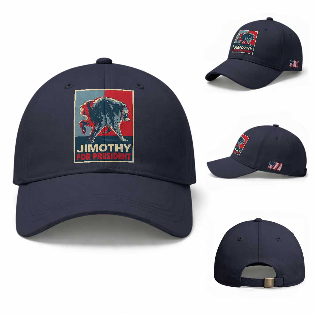 Jimothy For President Parody Baseball Cap Hope Style Viral Seattle Raccoon Graphic TS02 Baseball Cap Universal Fit Navy Print Your Wear