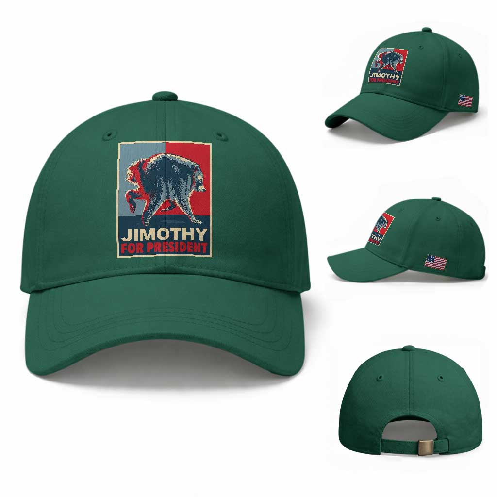 Jimothy For President Parody Baseball Cap Hope Style Viral Seattle Raccoon Graphic TS02 Baseball Cap Universal Fit Irish Green Print Your Wear