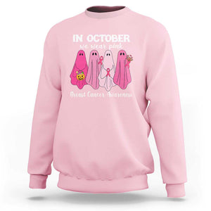 Breast Cancer Boo Sheet Sweatshirt In October We Wear Pink Ribbon Support TS02 Light Pink Print Your Wear