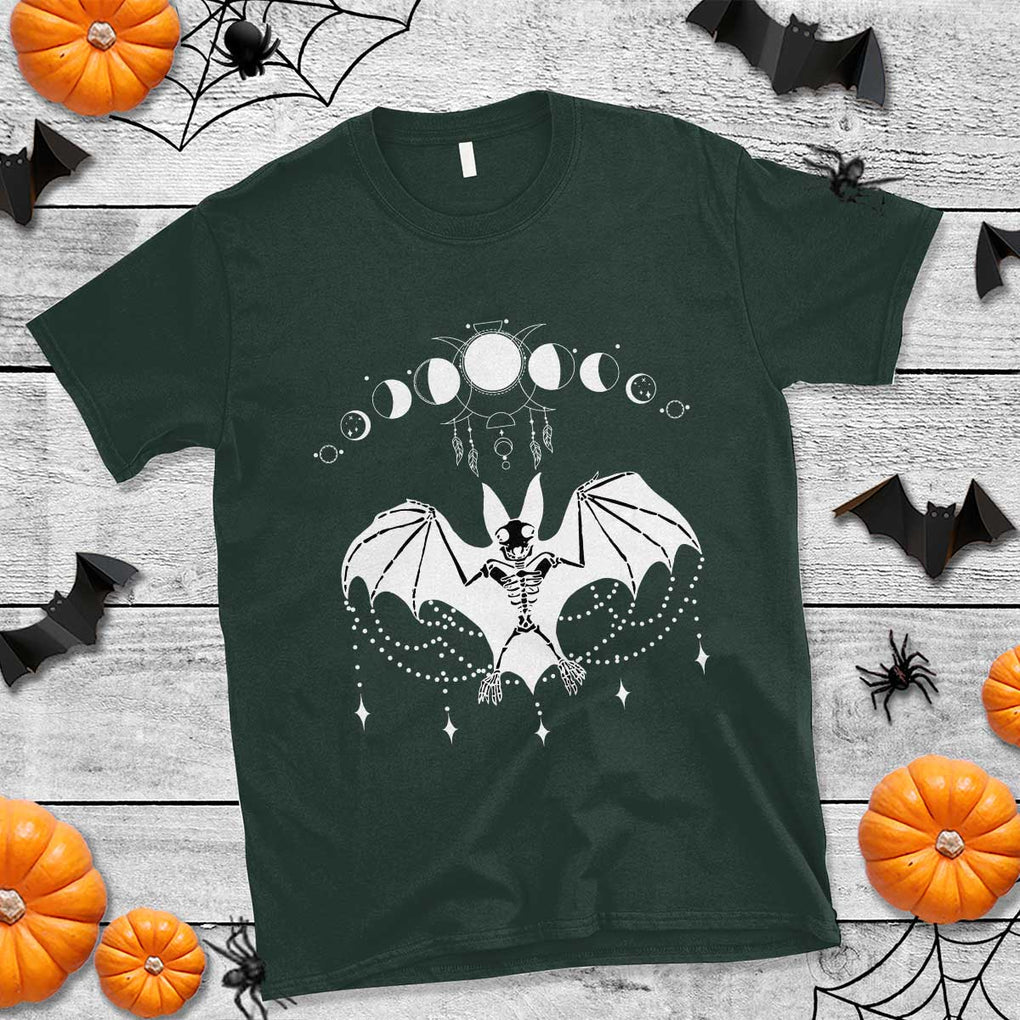Halloween Bat T Shirt Stay Spooky Witchy Celestial Dark Academia TS02 Dark Forest Green Print Your Wear