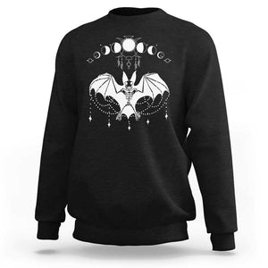 Halloween Bat Sweatshirt Stay Spooky Witchy Celestial Dark Academia TS02 Black Print Your Wear