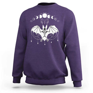 Halloween Bat Sweatshirt Stay Spooky Witchy Celestial Dark Academia TS02 Purple Print Your Wear