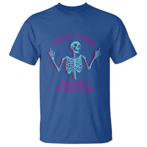 Funny Skeleton T Shirt There It Goes My Last Flying F*ck Middle Finger Sarcasm TS02 Royal Blue Printyourwear