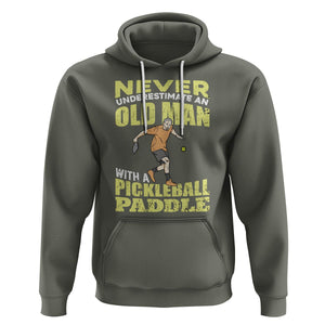 Old Man Pickleball Hoodie It's Weird Being The Same Age As Old People TS02 Military Green Printyourwear