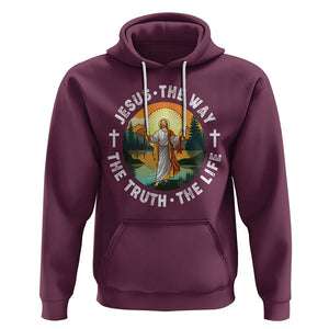 Jesus Hoodie The Way The Truth The Life TS02 Maroon Printyourwear