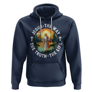 Jesus Hoodie The Way The Truth The Life TS02 Navy Printyourwear