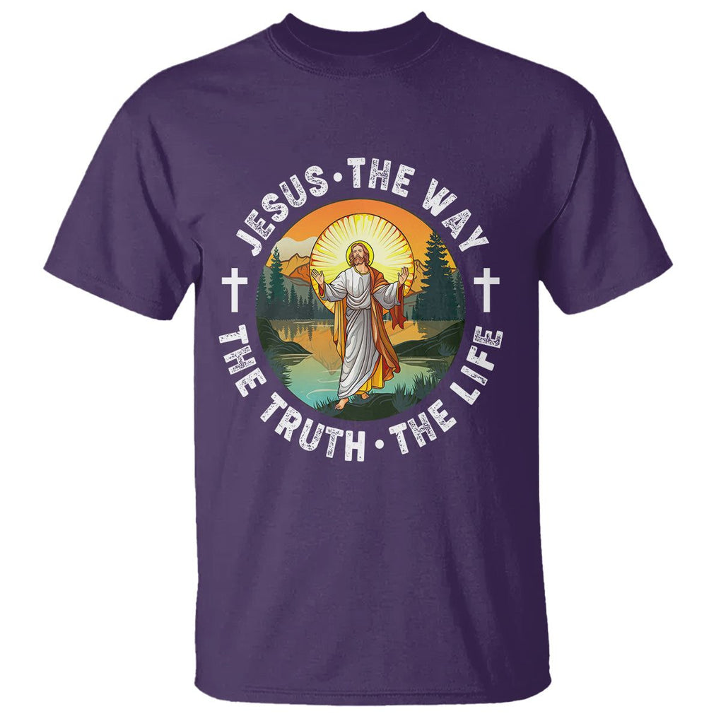 Jesus T Shirt The Way The Truth The Life TS02 Purple Printyourwear