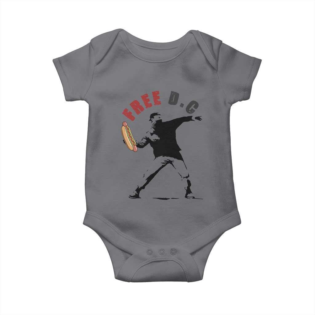 Free DC Sandwich Toss Baby Onesie Washington DC Political Satire TS02 Charcoal Print Your Wear