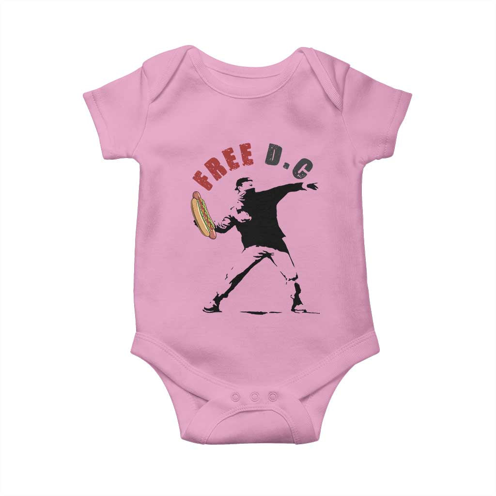 Free DC Sandwich Toss Baby Onesie Washington DC Political Satire TS02 Light Pink Print Your Wear