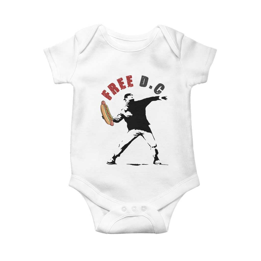 Free DC Sandwich Toss Baby Onesie Washington DC Political Satire TS02 White Print Your Wear
