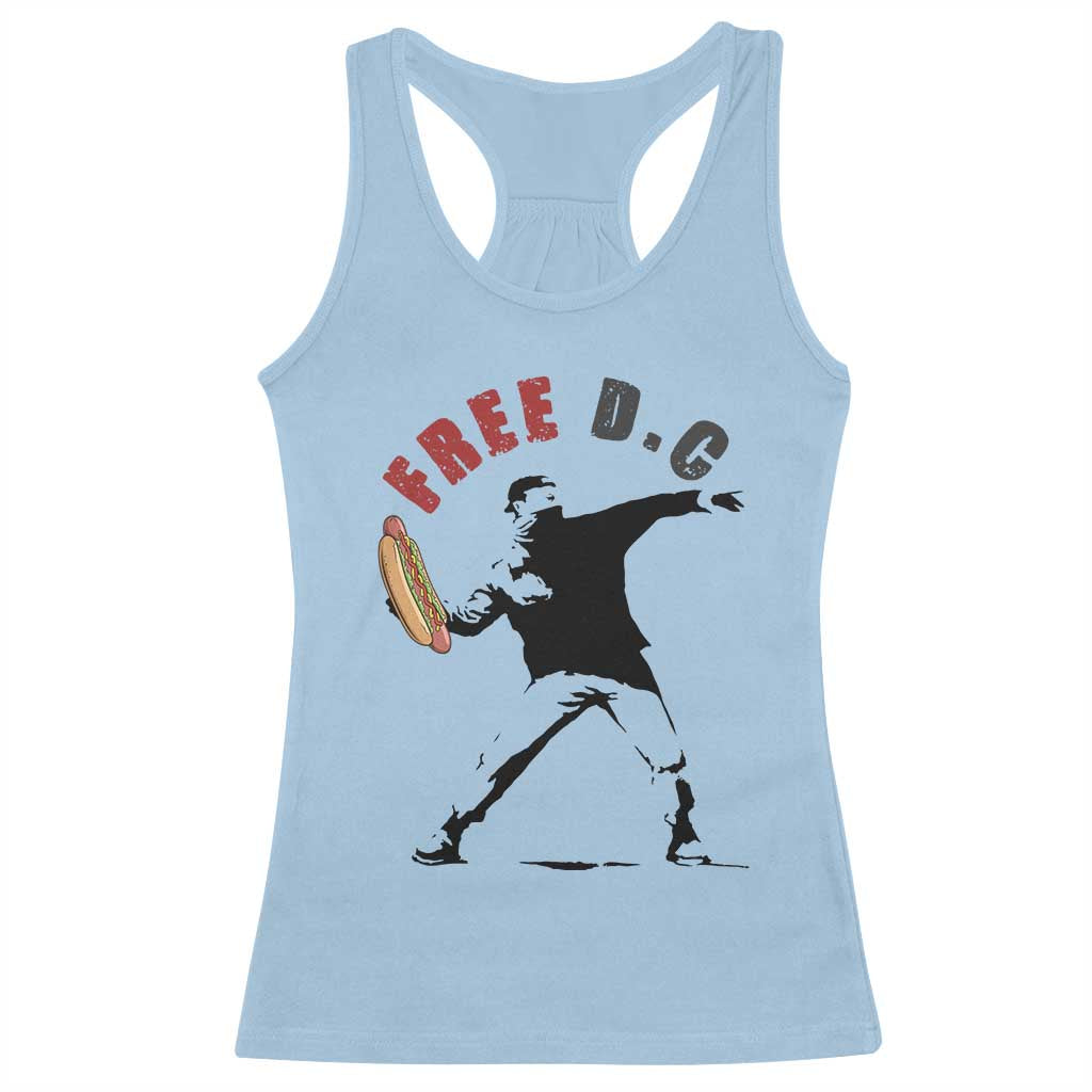 Free DC Sandwich Toss Racerback Tank Top Washington DC Political Satire TS02 Light Blue Print Your Wear