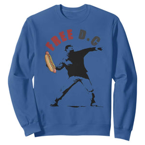 Free DC Sandwich Toss Sweatshirt Washington DC Political Satire TS02 Royal Blue Print Your Wear