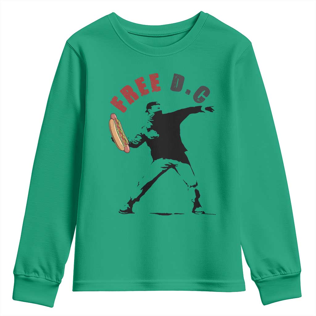 Free DC Sandwich Toss Youth Sweatshirt Washington DC Political Satire TS02 Irish Green Print Your Wear