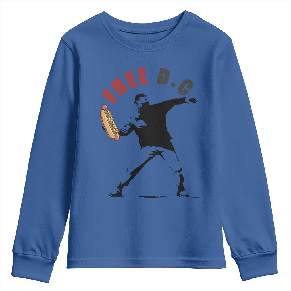Free DC Sandwich Toss Youth Sweatshirt Washington DC Political Satire TS02 Royal Blue Print Your Wear