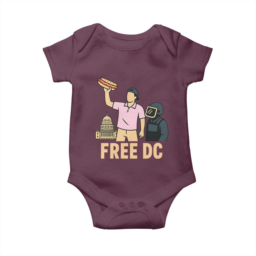Free DC Sandwich Guy Baby Onesie Washington DC Pride Political Satire TS02 Maroon Print Your Wear