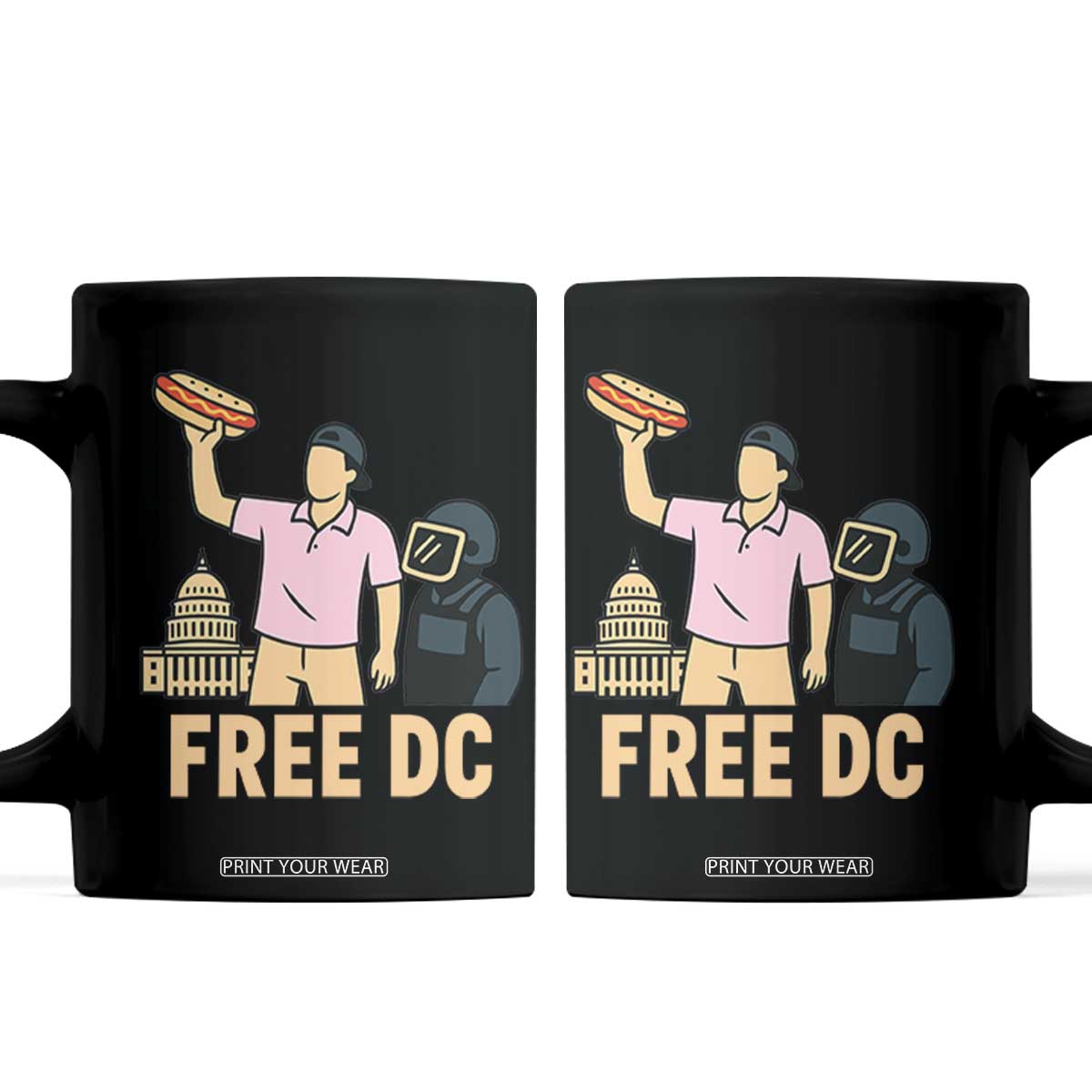 Free DC Sandwich Guy Coffee Mug Washington DC Pride Political Satire TS02 Black Print Your Wear