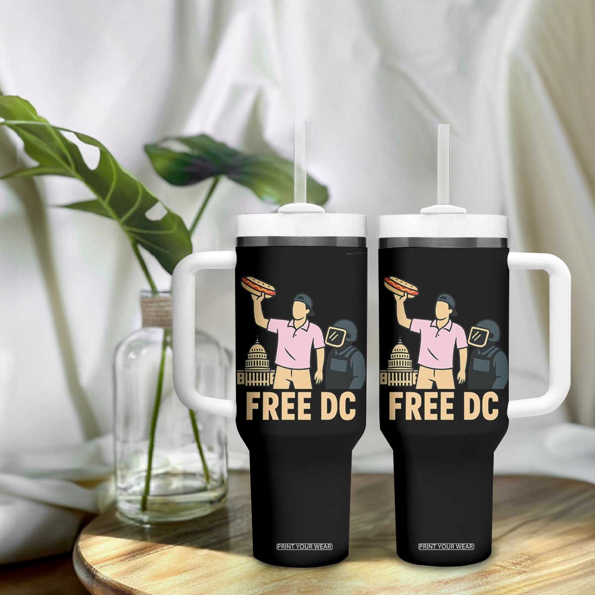 Free DC Sandwich Guy Tumbler With Handle Washington DC Pride Political Satire TS02 Print Your Wear