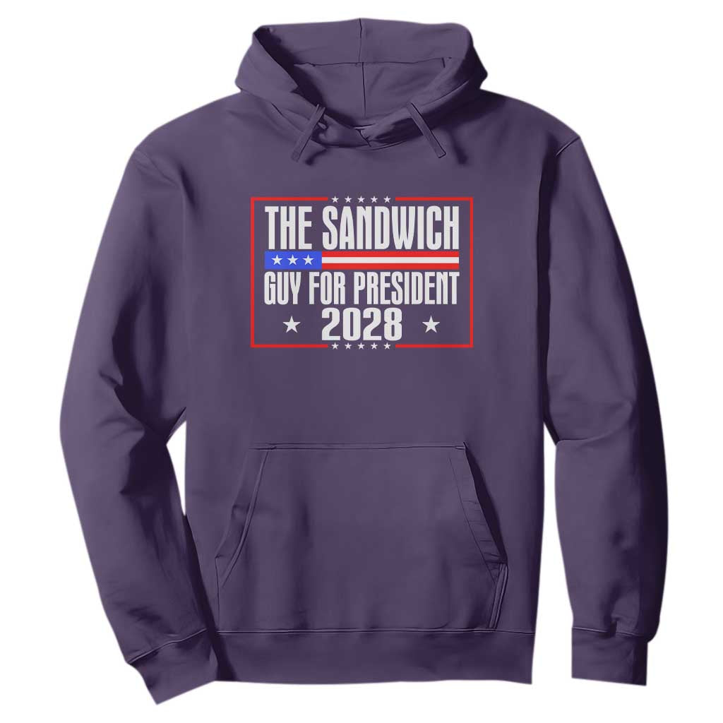 The Sandwich Guy for President 2028 Hoodie Funny Patriotic Campaign Parody TS02 Purple Print Your Wear