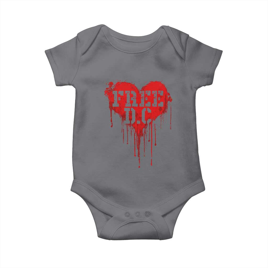 Free DC Graffiti Dripping Heart Graphic Baby Onesie Washington DC Pride Political Satire TS02 Charcoal Print Your Wear