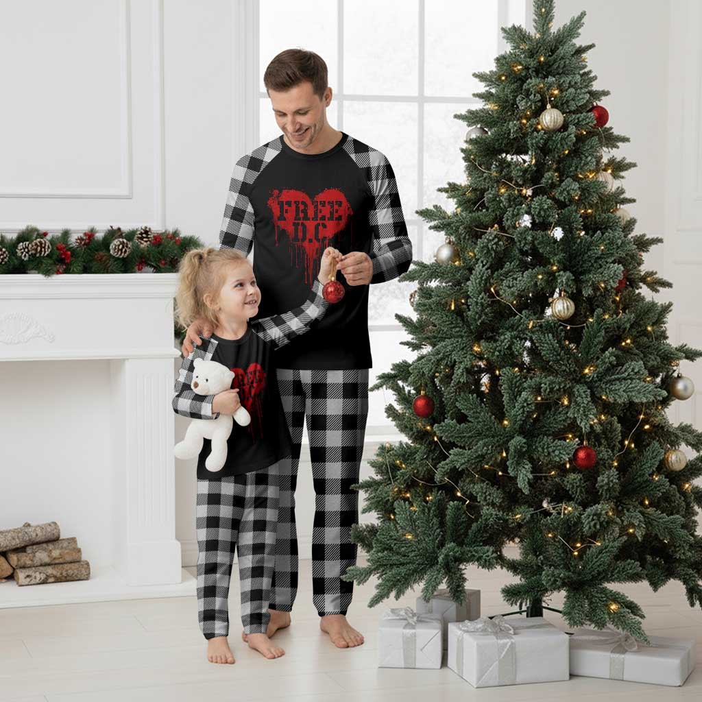 Free DC Graffiti Dripping Heart Graphic Plaid Pajama Set Washington DC Pride Political Satire TS02 White Plaid Print Your Wear