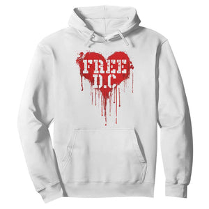 Free DC Graffiti Dripping Heart Graphic Hoodie Washington DC Pride Political Satire TS02 White Print Your Wear
