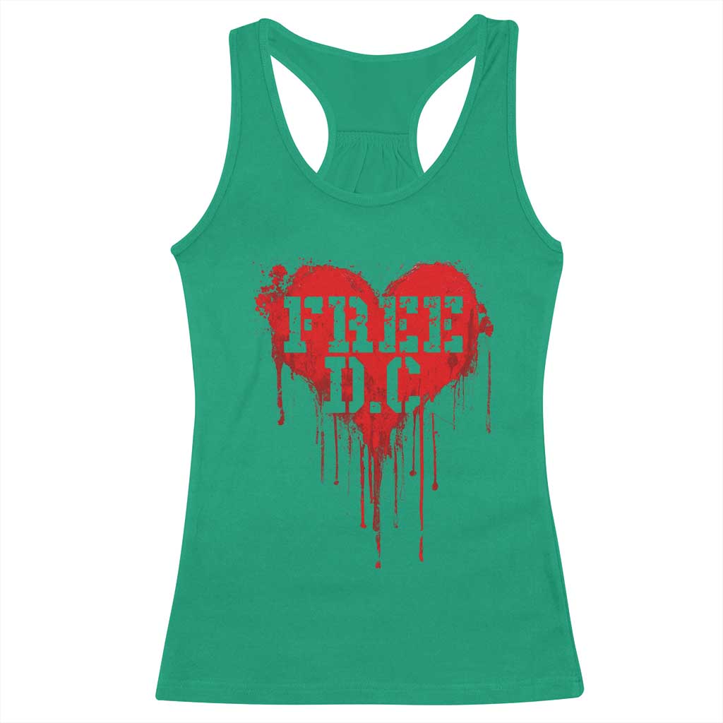 Free DC Graffiti Dripping Heart Graphic Racerback Tank Top Washington DC Pride Political Satire TS02 Irish Green Print Your Wear
