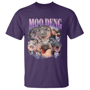 Baby Hippo Moo Deng T Shirt Funny Moo-deng Baby Pygmy Hippopotamus TS02 Purple Print Your Wear