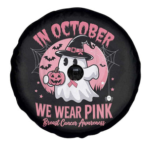 Halloween Breast Cancer Awareness Spare Tire Cover In October We Wear Pink Cute Boo Sheet TS02 Print Your Wear