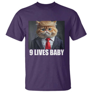 Funny Cat Trump 2024 T Shirt 9 Lives Baby TS02 Purple Print Your Wear