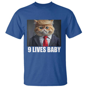 Funny Cat Trump 2024 T Shirt 9 Lives Baby TS02 Royal Blue Print Your Wear