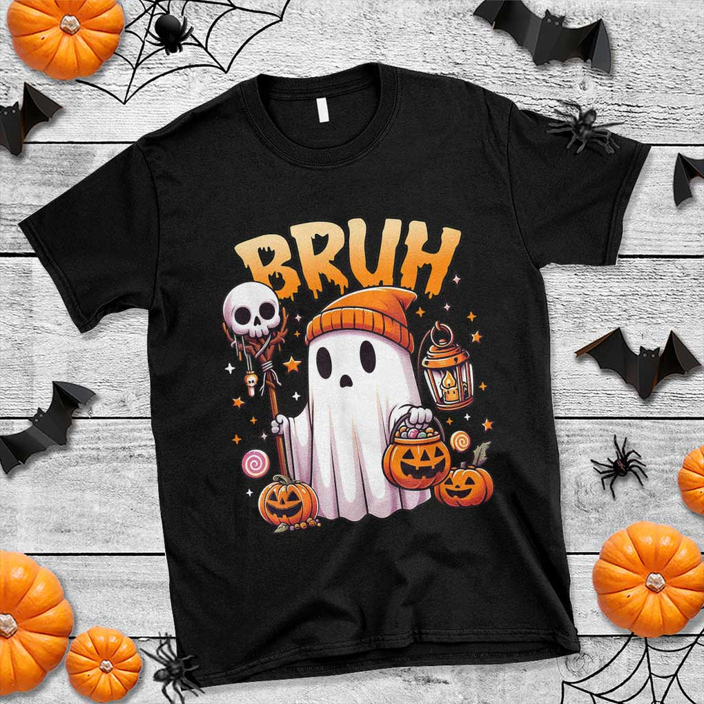 Cute Halloween Ghost Boo Sheet T Shirt Funny Bruh Trick Or Treat Candy TS02 Black Print Your Wear