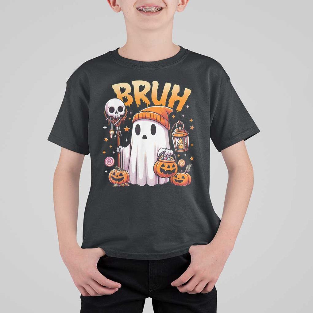 Cute Halloween Ghost Boo Sheet T Shirt For Kid Funny Bruh Trick Or Treat Candy TS02 Black Print Your Wear