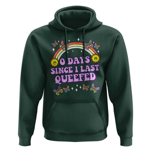Funny Queef Joke Embarrassing Hoodie 0 Days Since I Last Queefed TS02 Dark Forest Green Print Your Wear