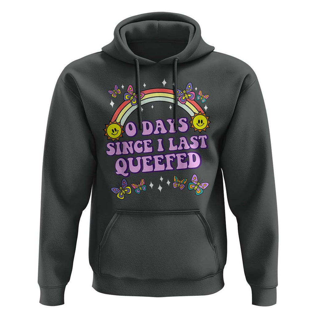 Funny Queef Joke Embarrassing Hoodie 0 Days Since I Last Queefed TS02 Dark Heather Print Your Wear