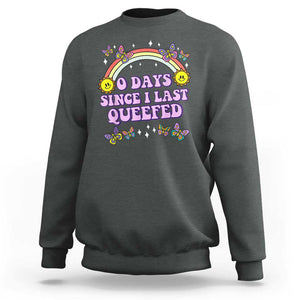 Funny Queef Joke Embarrassing Sweatshirt 0 Days Since I Last Queefed TS02 Dark Heather Print Your Wear