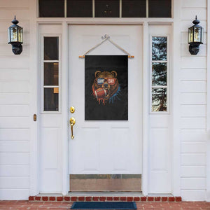 Cool Game Day Bear Graphic Garden Flag Bold Football Fan Dripping Paint TS02 Print Your Wear