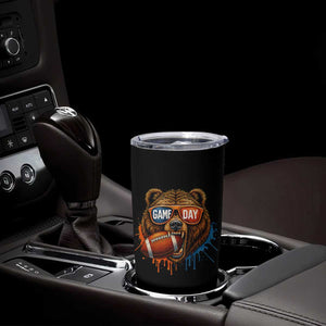 Cool Game Day Bear Graphic Tumbler Cup Bold Football Fan Dripping Paint TS02 Print Your Wear