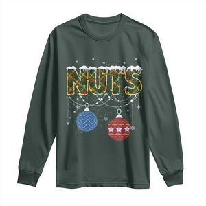 Christmas Couples Long Sleeve Shirt Chestnuts Xmas Matching Family Funny Nuts TS02 Dark Forest Green Print Your Wear