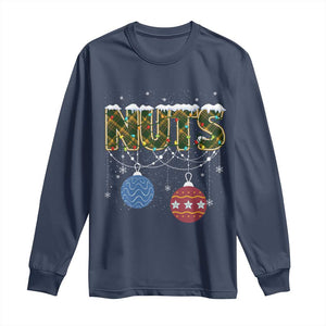 Christmas Couples Long Sleeve Shirt Chestnuts Xmas Matching Family Funny Nuts TS02 Navy Print Your Wear