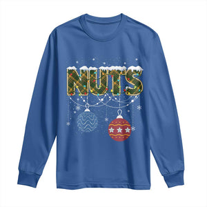 Christmas Couples Long Sleeve Shirt Chestnuts Xmas Matching Family Funny Nuts TS02 Royal Blue Print Your Wear