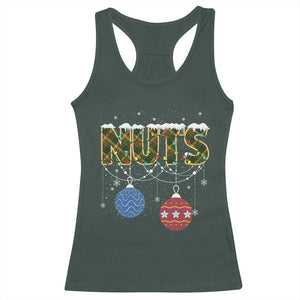 Christmas Couples Racerback Tank Top Chestnuts Xmas Matching Family Funny Nuts TS02 Dark Forest Green Print Your Wear